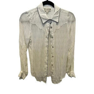 Idyllwind Fueled by Miranda Lambert White Long Sleeve Button Down Shirt Size XS